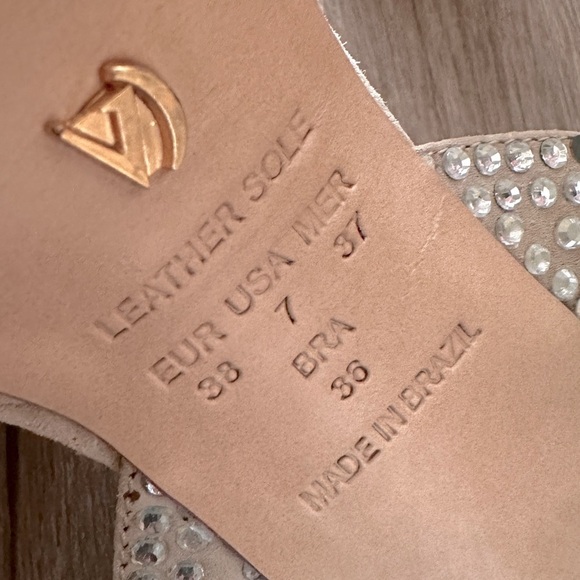 Anthropologie VICENZA Camurca Bege Diamond Gem Platform Sparkly High Heels Tan 7 - Picture 12 of 14